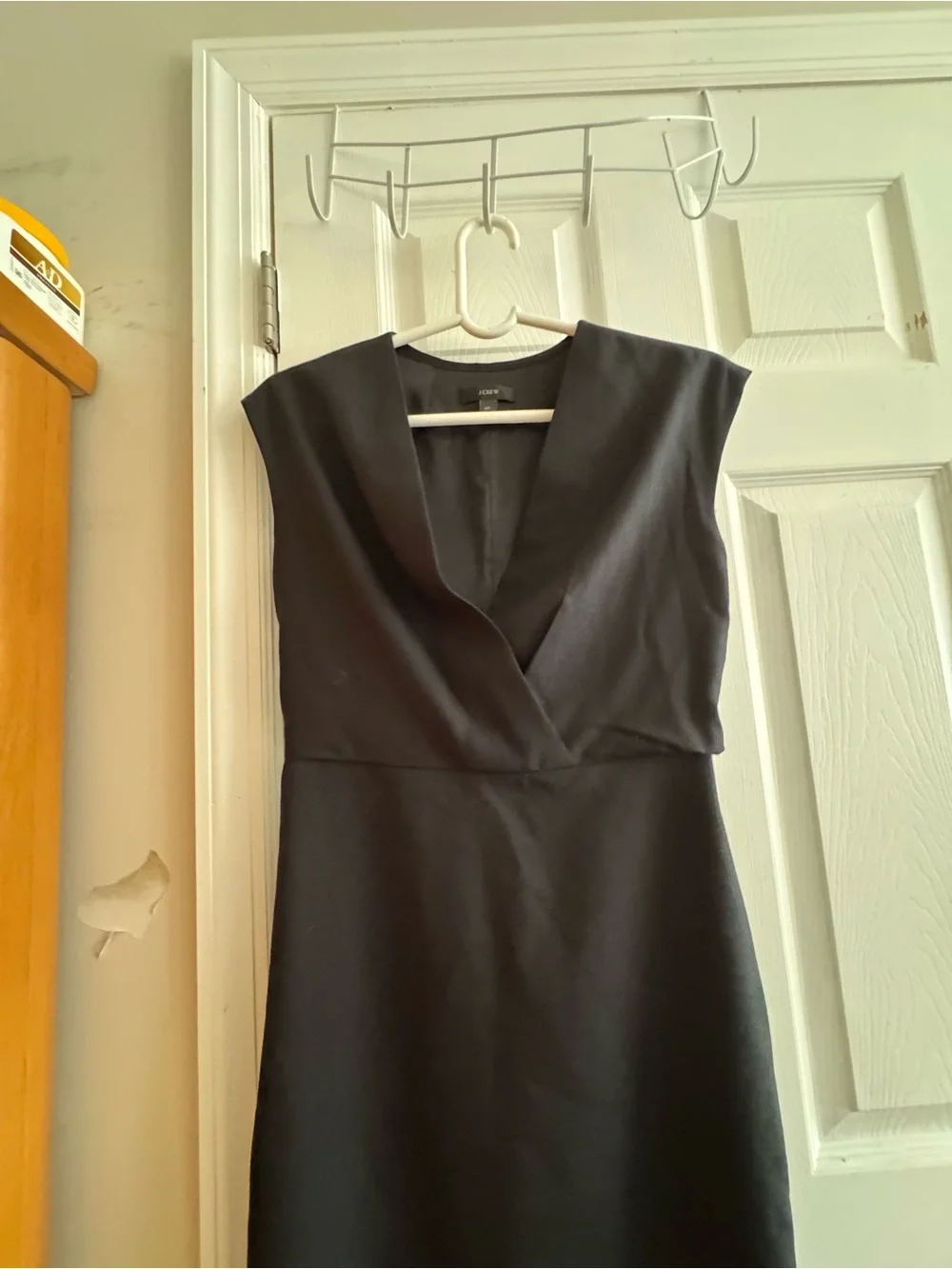 J. Crew Black V-Neck Midi Sheath Dress